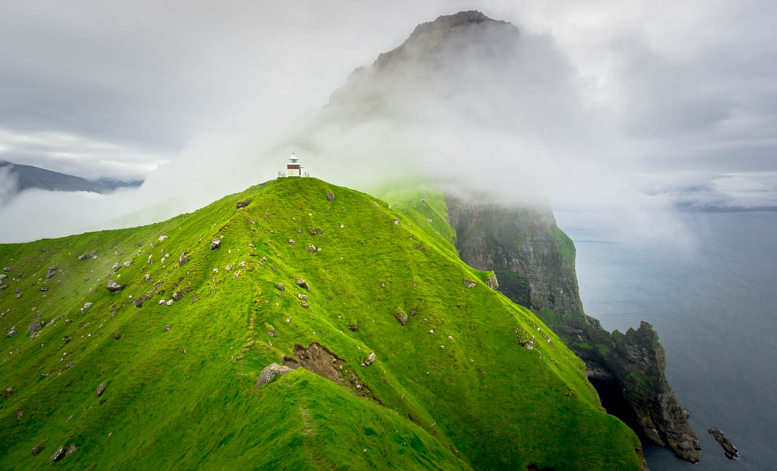 Faore Island lighthouse on Kalsoy island. - Find Away Photography